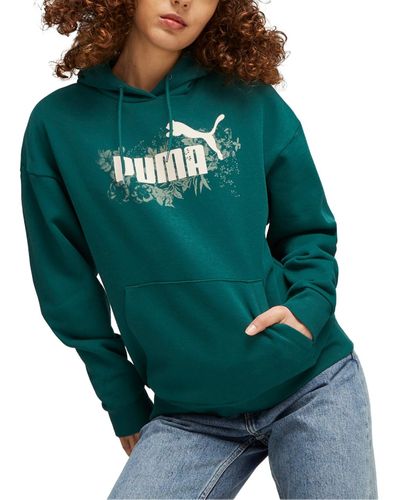 PUMA Essential Floral Vibes Graphic Hoodie - Green