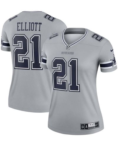 Nike Ezekiel Elliott Dallas Cowboys Inverted Legend Jersey - Gray