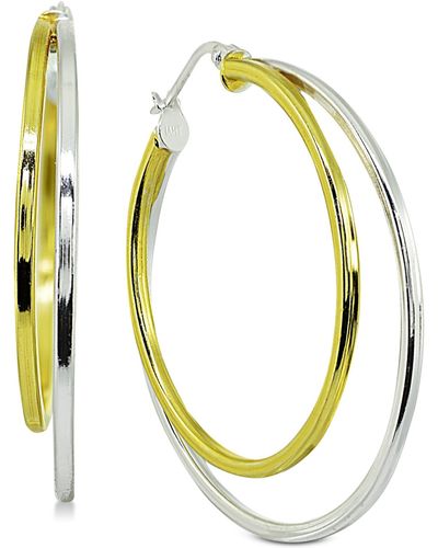 Giani Bernini Medium Two-tone Double Hoop Earrings - Metallic