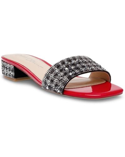 Betsey Johnson Sunny Slide Evening Sandals - Red