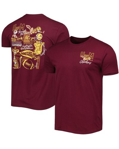 Image One Minnesota Golden Gophers Vintage-like Through The Years Two-hit T-shirt - Red
