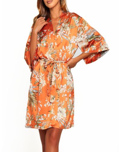 iCollection Bella Floral Day And Night Robe - Orange