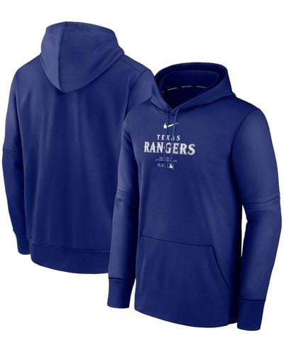Nike Texas Rangers Authentic Collection Practice Performance Pullover Hoodie - Blue