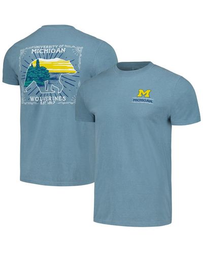 Image One Michigan Wolverines State Scenery Comfort Colors T-shirt - Blue