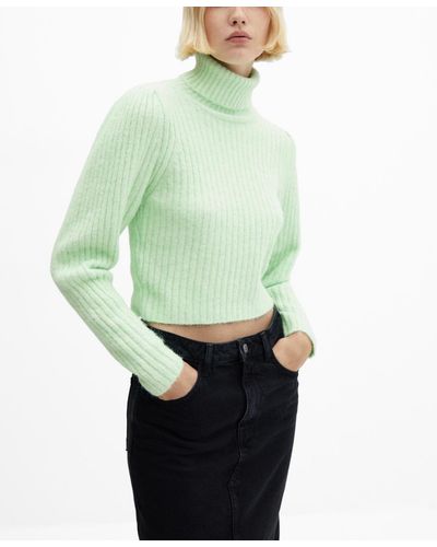 Mango Turtleneck Knitted Sweater - Green
