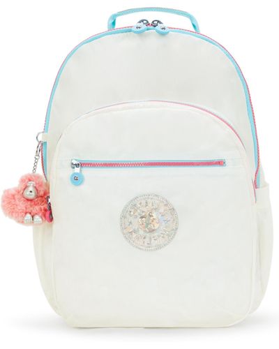 Kipling Seoul Extra Large Candy Metal Nylon 17" Laptop Backpack - White