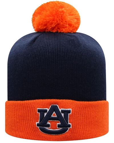 Top Of The World Navy And Orange Auburn Tigers Core 2-tone Cuffed Knit Hat - Blue