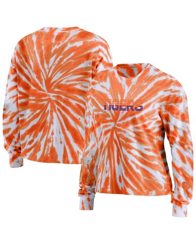 WEAR by Erin Andrews Clemson Tigers Tie-dye Long Sleeve T-shirt - Orange