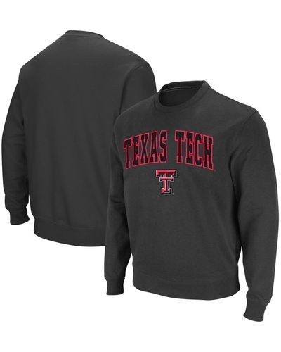 Colosseum Athletics Texas Tech Red Raiders Arch & Logo Crew Neck Sweatshirt - Black