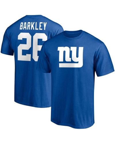 Fanatics Saquon Barkley New York Giants Player Icon Name And Number T-shirt - Blue