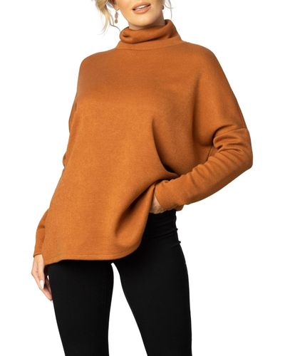 Kiyonna Paris Turtleneck Tunic Sweater - Orange