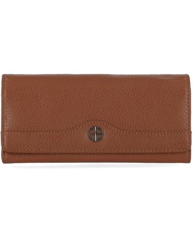 Giani Bernini Pebble Leather Receipt Wallet - Brown