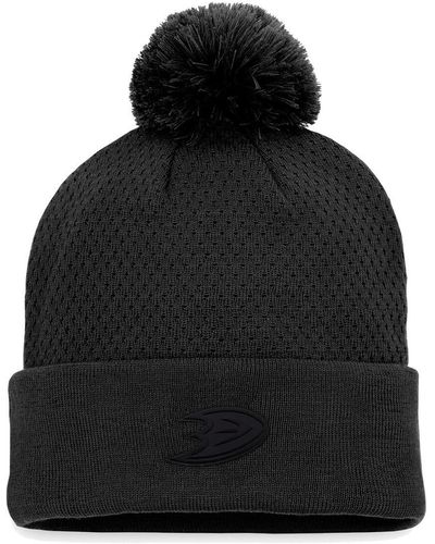 Fanatics Anaheim Ducks Authentic Pro Road Cuffed Knit Hat - Black