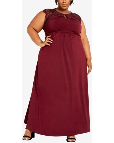 Avenue Plus Size Estella Maxi Dress - Red