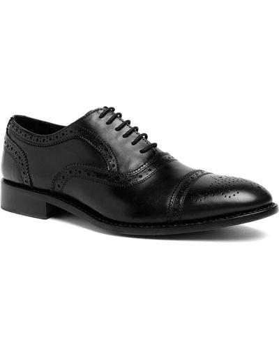 Anthony Veer Ford Brogue Wingtip Oxford Goodyear Dress Shoes - Black