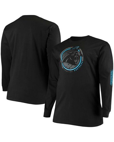 Fanatics Big And Tall Carolina Panthers Color Pop Long Sleeve T-shirt - Black