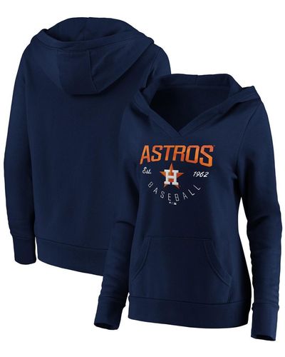 Fanatics Houston Astros Core Live For It V-neck Pullover Hoodie - Blue