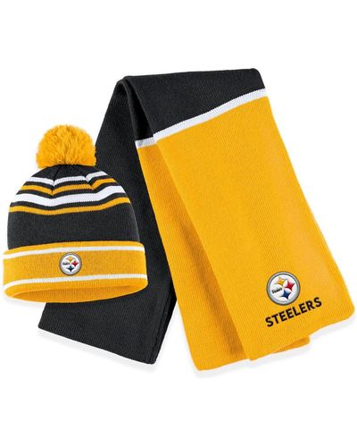 WEAR by Erin Andrews Pittsburgh Steelers Colorblock Cuffed Knit Hat - Yellow