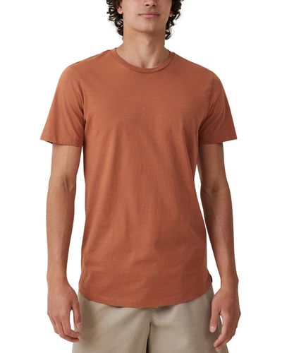 Cotton On Longline Short Sleeve T-shirt - Brown