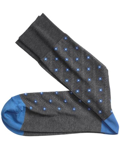 Johnston & Murphy Floating Diamond Pattern Socks - Gray
