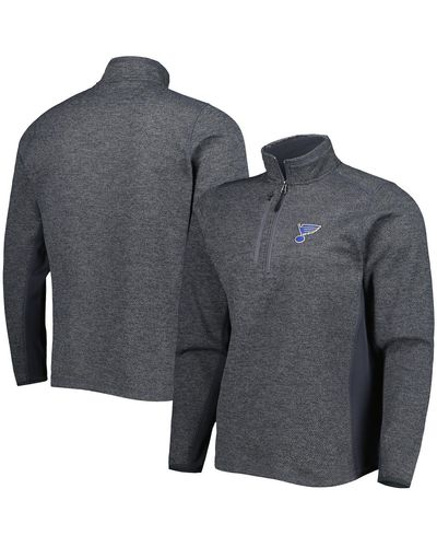 Men's Antigua Blue/Gray St. Louis Blues Ease Plaid Button-Up Long Sleeve Shirt