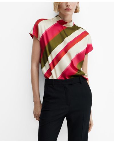 Mango Striped Blouse - Red