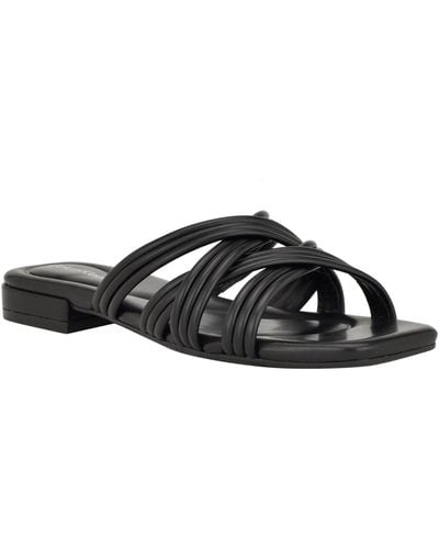 Calvin Klein Trivy Strappy Square Toe Dress Sandals - Black