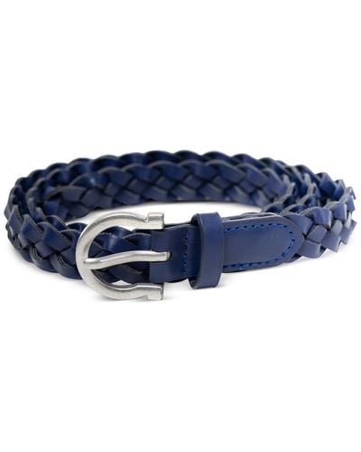 Style & Co. Braided Faux-leather Belt - Blue