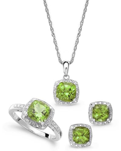 Macy's Sterling Silver Jewelry Set - Green