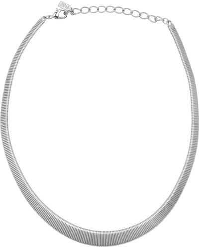 2028 Omega Mesh Chain Collar Necklaces - White
