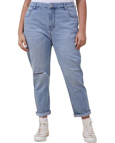 Cotton On Stretch Mom Jeans - Blue