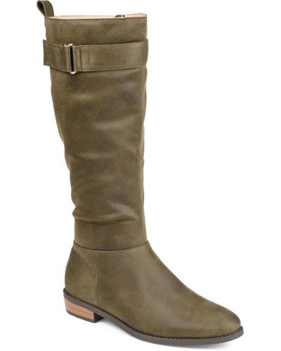 Journee Collection Lelanni Wide Calf Knee High Boots - Green