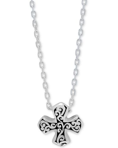 Lois Hill Filigree Maltese Cross Pendant Necklace - White