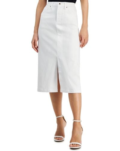 Anne Klein Midi Pencil Skirt - White