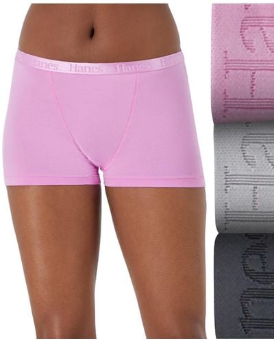 Hanes 3-pk. Originals Supersoft Ultimate Boxer Brief Underwear 46ushb - Pink