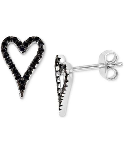 Macy's Open Heart Stud Earrings (1/3 Ct. T.w. - Black