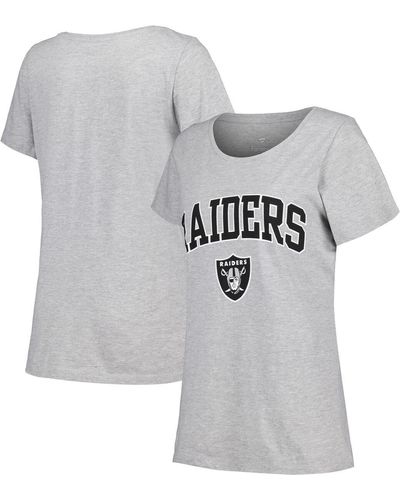 Fanatics Las Vegas Raiders Plus Size Arch Over Logo T-shirt - Gray
