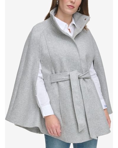 Calvin Klein Double-breasted Cape Coat - Gray