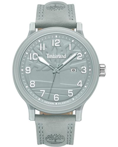 Timberland Quartz Driscoll Plastic Genuine Leather Watch 46mm - Gray