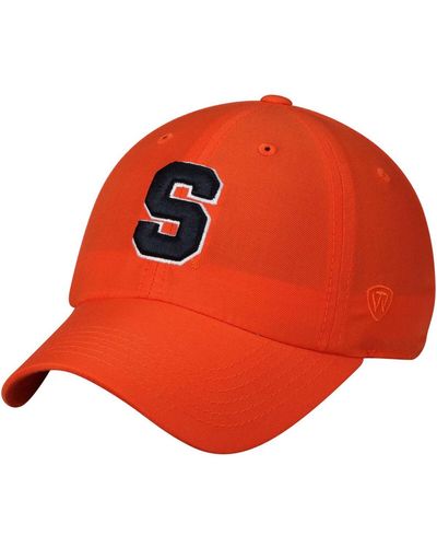 Top Of The World Syracuse Primary Logo Staple Adjustable Hat - Orange
