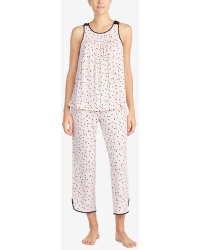 Kate Spade Sleeveless Modal Knit Capri Pajama Set - Pink