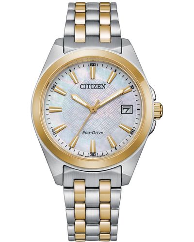 Citizen Eco-drive Corso Stainless Steel Bracelet Watch 33mm - Metallic