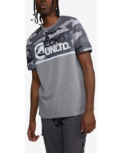 Ecko' Unltd Big And Tall Short Sleeve Future Rok T-shirt - Gray