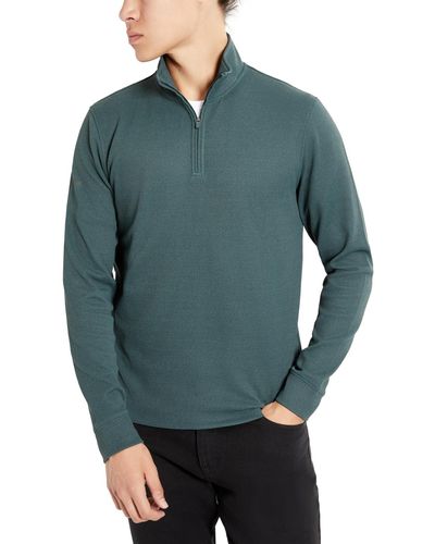 Kenneth Cole Slim-fit Quarter-zip Knit Pullover - Green