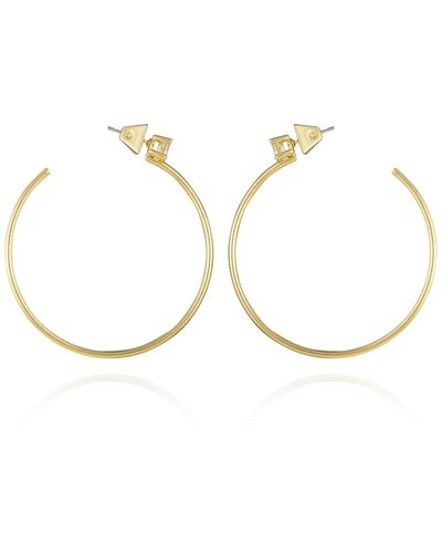 Vince Camuto Gold-tone Cubic Zirconia C Hoop Earrings - Metallic