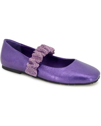 Kenneth Cole Elina Jewel Ballet Flats - Purple