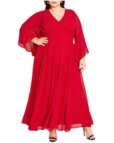 City Chic Plus Size Katalina Maxi Dress - Red