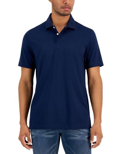 Alfani Regular-fit Mercerized Polo Shirt - Blue