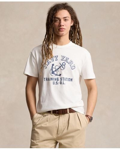 Polo Ralph Lauren Classic-fit Jersey Graphic T-shirt - Natural