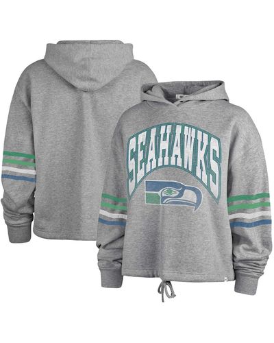 '47 Distressed Seattle Seahawks Upland Bennett Pullover Hoodie - Gray